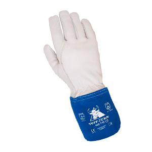 DEKOPRO guantes para soldar resistentes al calor, de piel forrada, color  azul, de 14 pulgadas para soldaduras mig, tig, asar, jardinería, acampar